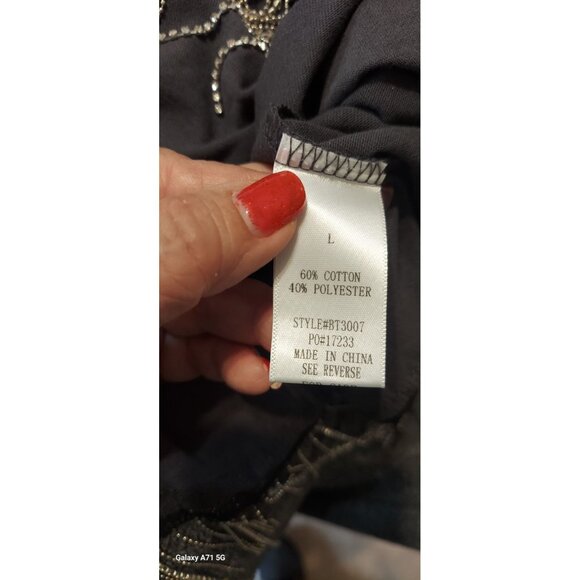 Pink Dinosaur Wild West Embellished Crop Top Size L Baevely Grey Pink - Picture 8 of 8